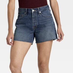 Women's Mid-Rise 90's Baggy Denim Shorts - Universal Thread™ Dark Wash